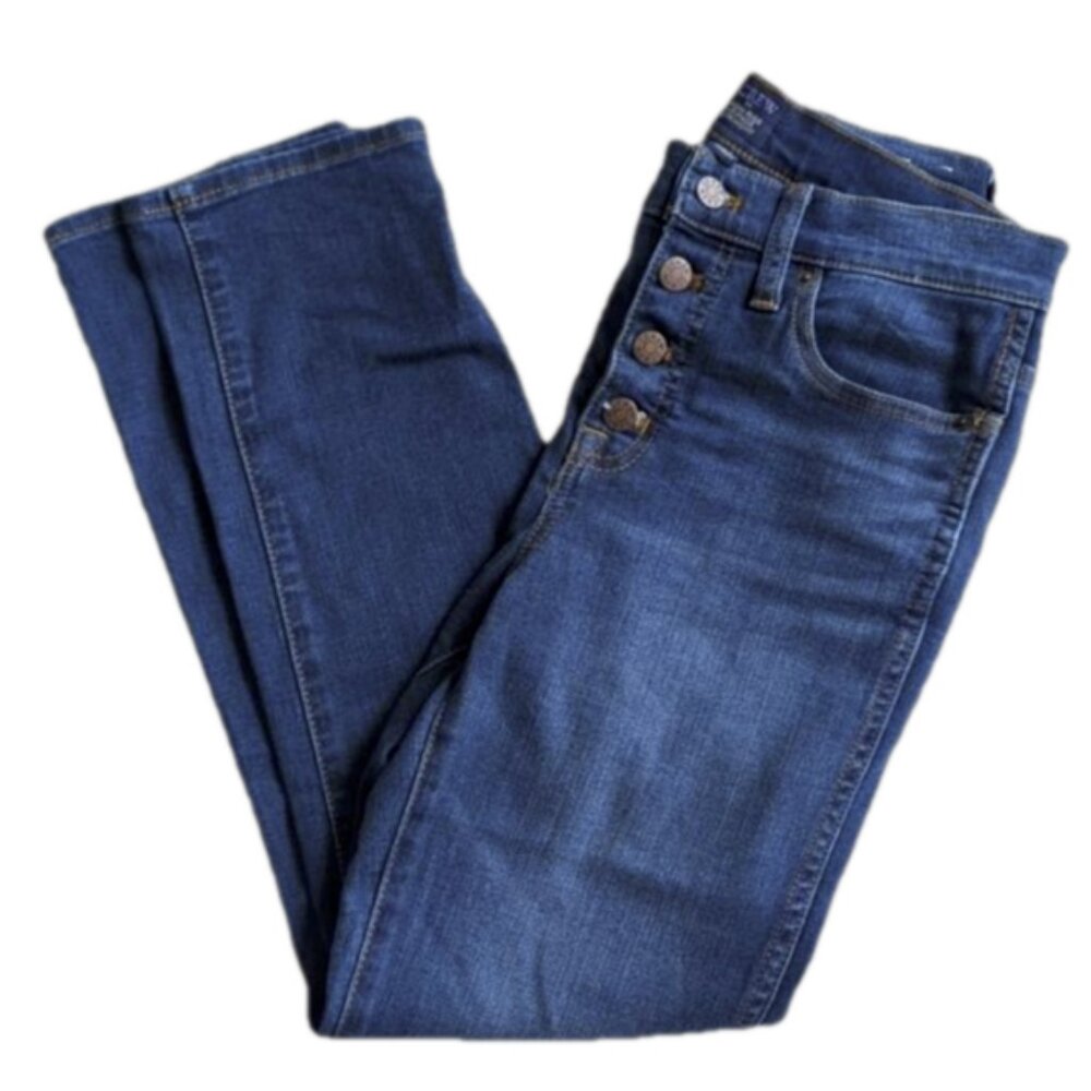 J. Crew High Rise Vintage Straight Blue Jeans Med-Dark Wash, 26